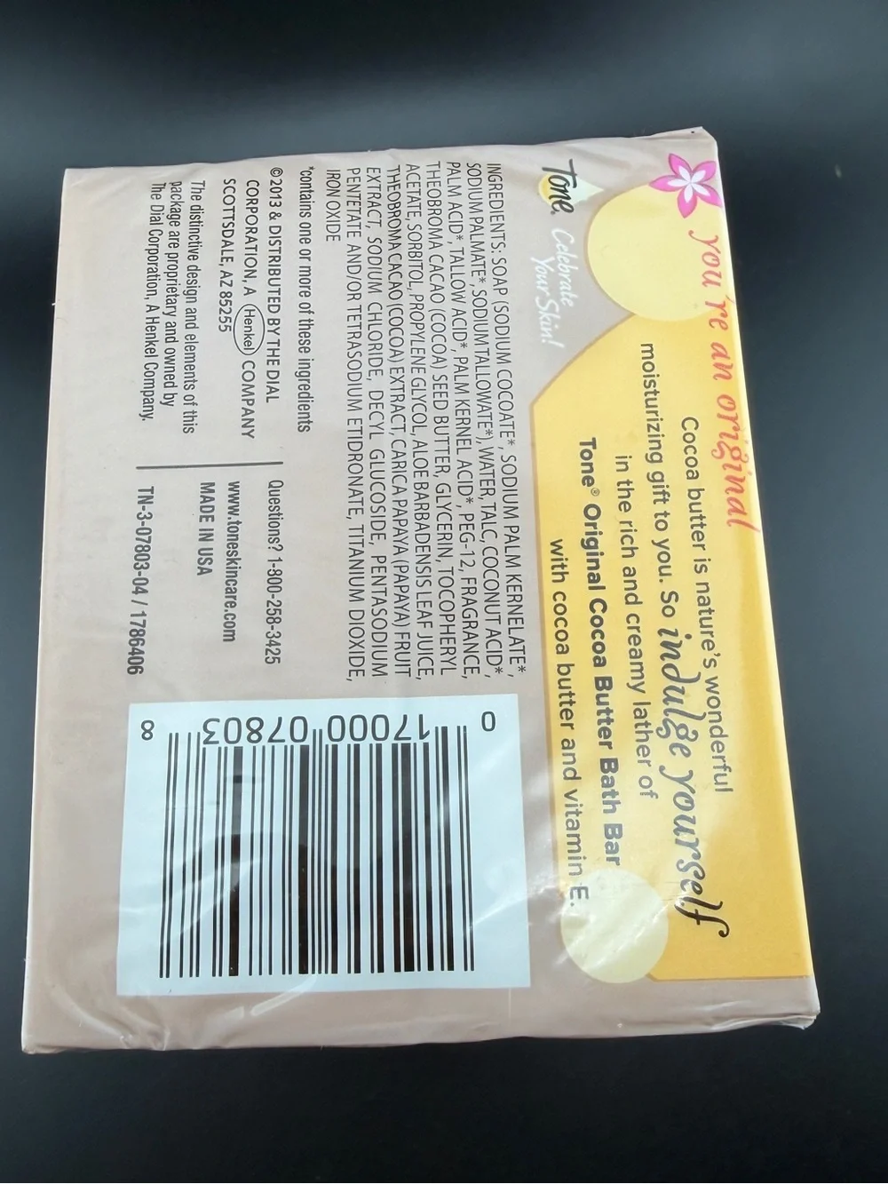 Tone Bar Soap Original w/Cocoa Butter  (6-Pack, 4.25 oz Each Bar) New/Sealed